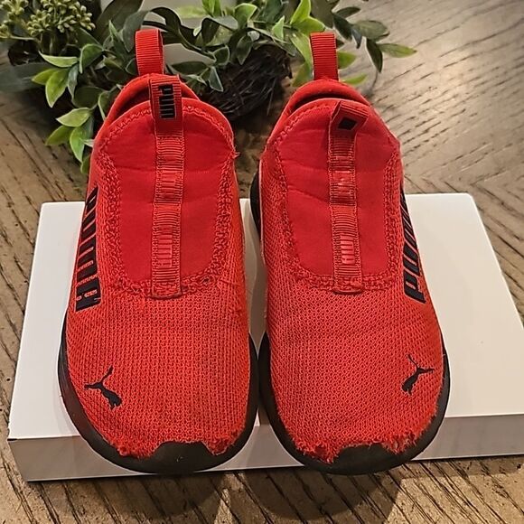Red Puma slip on sneakers size 12 - Picture 2 of 10
